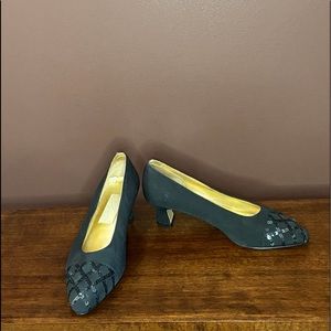 Black Dress Shoes W/Embellished Toe